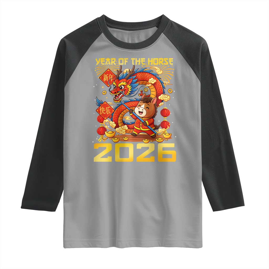 Chinese New Year 2026 Raglan Shirt LYE Year of The Horse - Wonder Print Shop