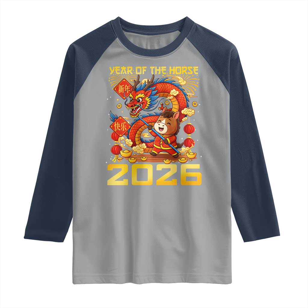 Chinese New Year 2026 Raglan Shirt LYE Year of The Horse - Wonder Print Shop