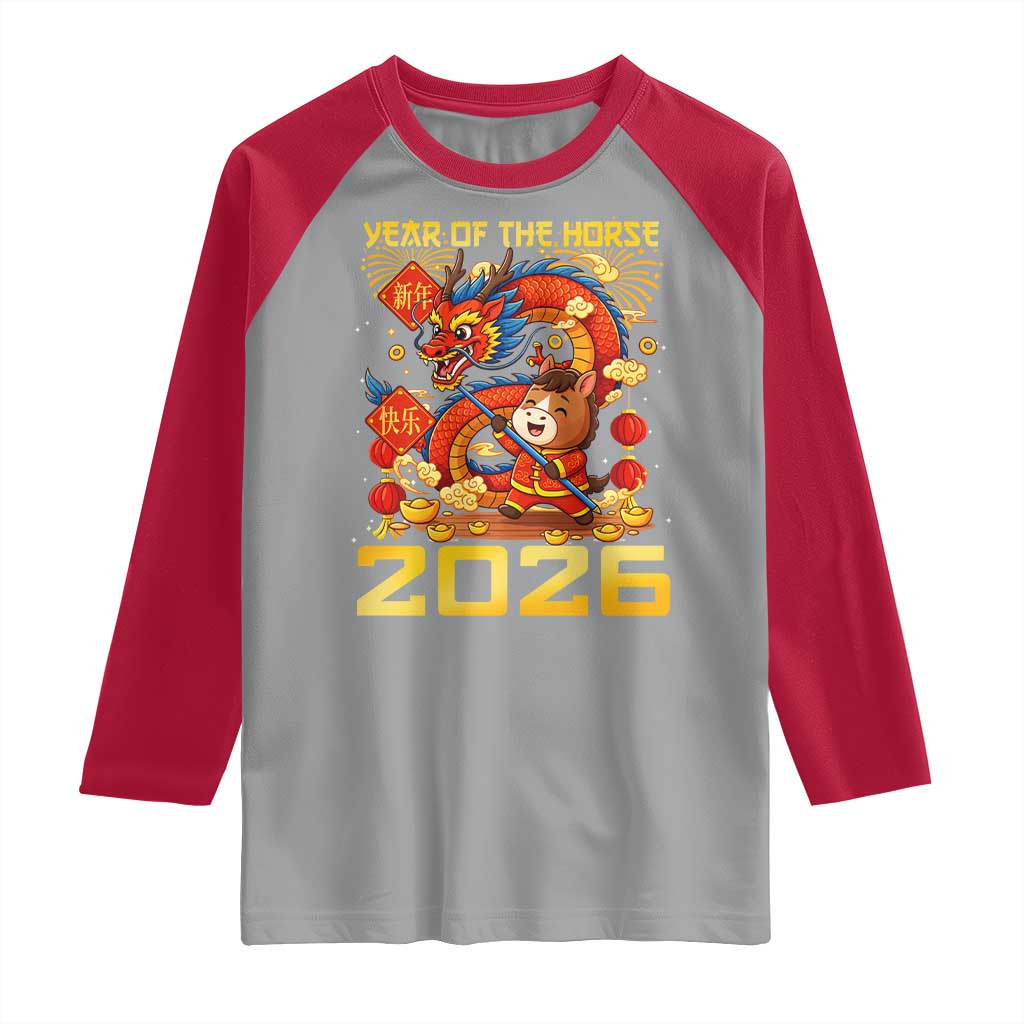 Chinese New Year 2026 Raglan Shirt LYE Year of The Horse - Wonder Print Shop