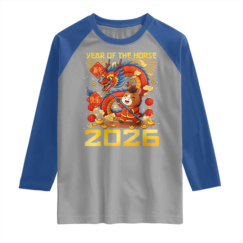 Chinese New Year 2026 Raglan Shirt LYE Year of The Horse - Wonder Print Shop