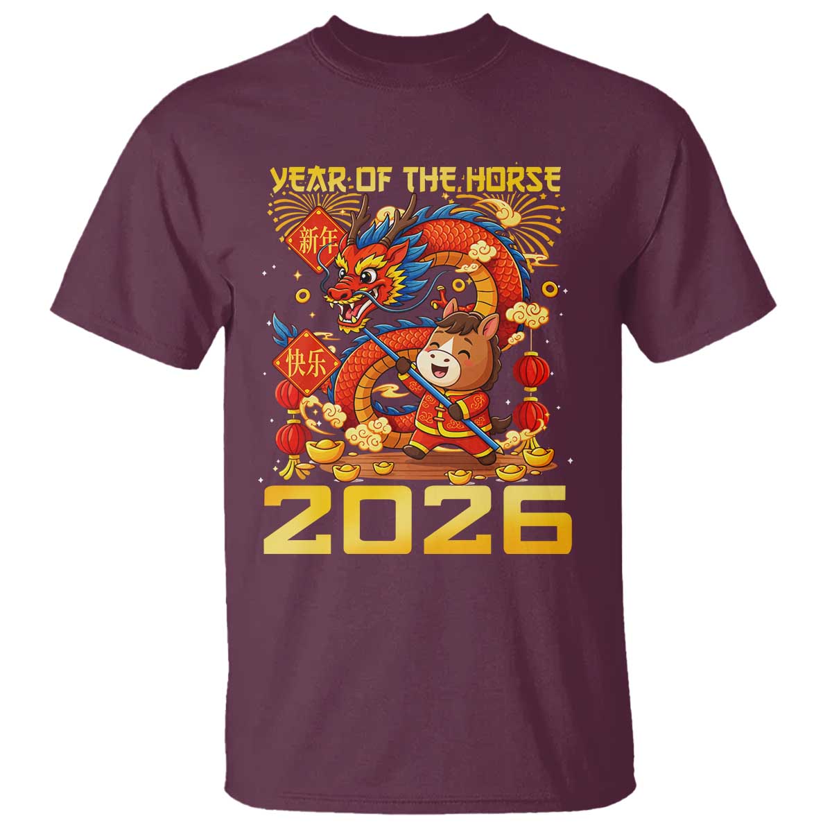 Chinese New Year 2026 T Shirt LYE Year of The Horse - Wonder Print Shop