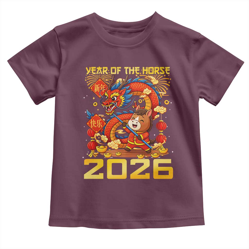 Chinese New Year 2026 Toddler T Shirt LYE Year of The Horse - Wonder Print Shop