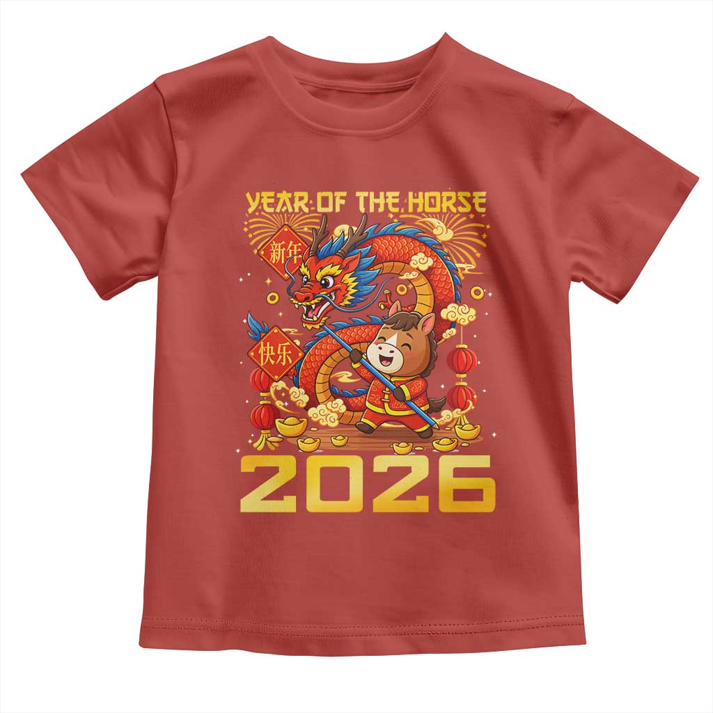 Chinese New Year 2026 Toddler T Shirt LYE Year of The Horse - Wonder Print Shop