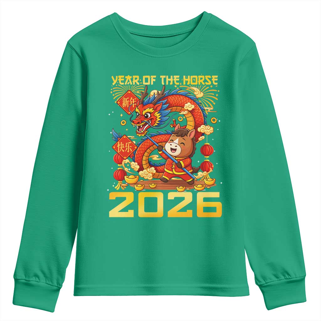 Chinese New Year 2026 Youth Sweatshirt LYE Year of The Horse - Wonder Print Shop