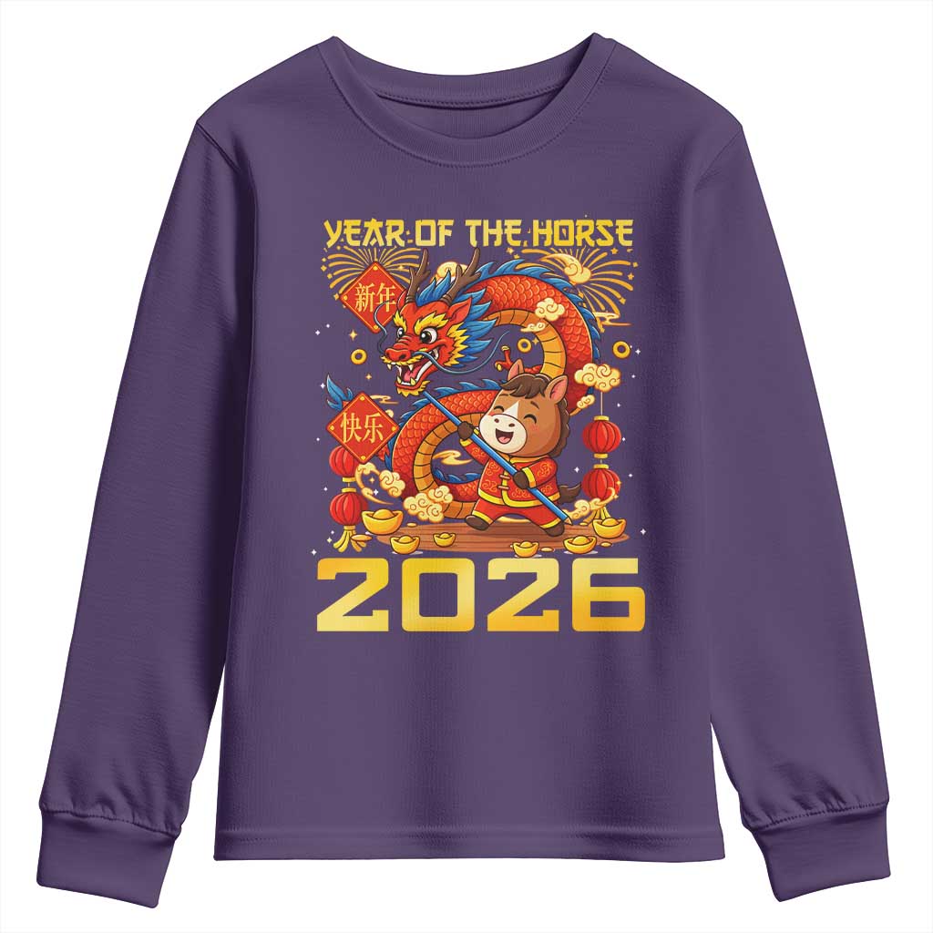 Chinese New Year 2026 Youth Sweatshirt LYE Year of The Horse - Wonder Print Shop