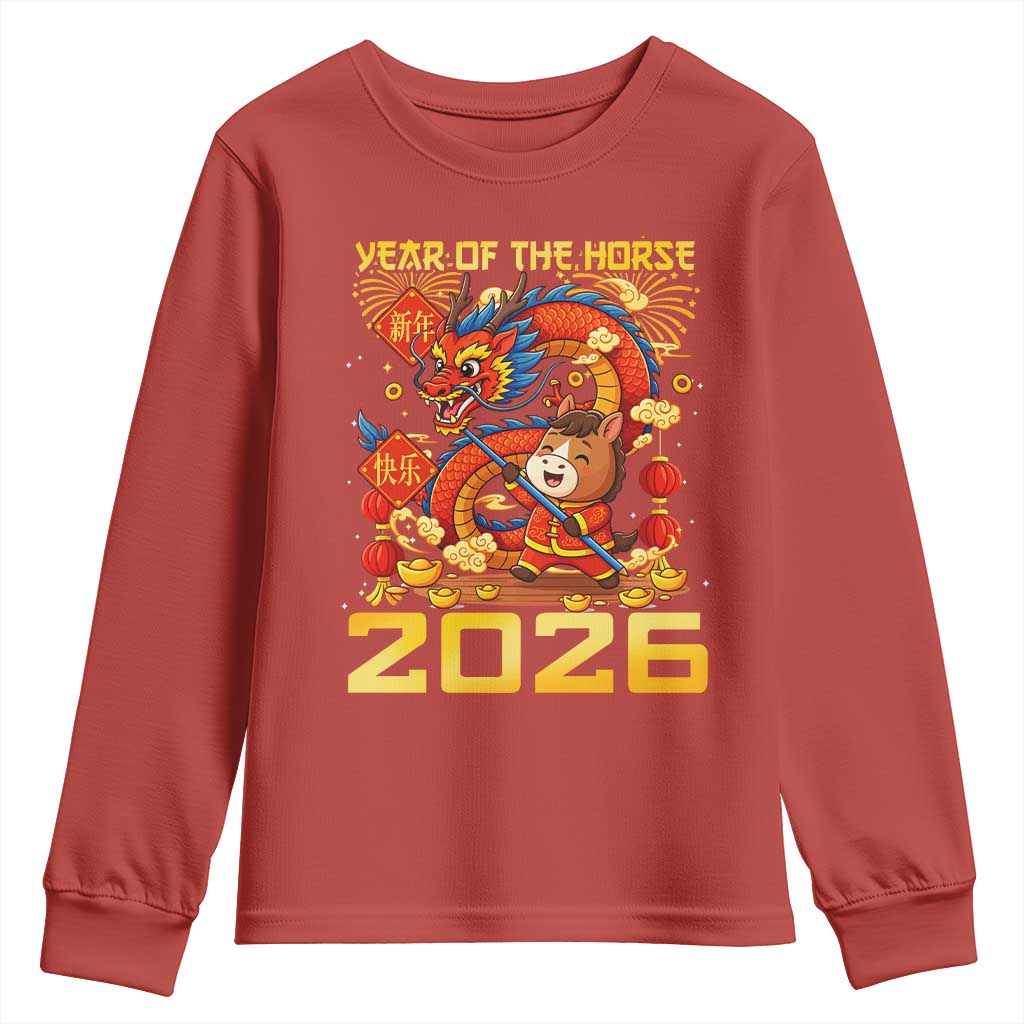 Chinese New Year 2026 Youth Sweatshirt LYE Year of The Horse - Wonder Print Shop