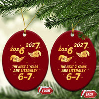 Funny 67 New Years Eve Ceramic Ornament Six Seven Boys Kids NYE Party 6 7 Meme - Wonder Print Shop