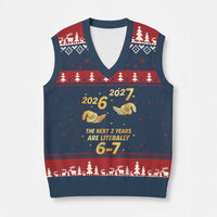 Funny 67 New Years Eve V-Neck Knit Sweater Vest Six Seven Boys Kids NYE Party 6 7 Meme - Wonder Print Shop