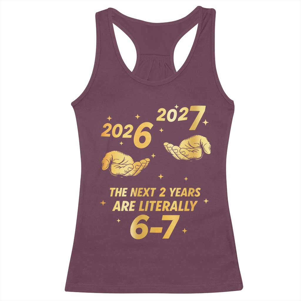 Funny 67 New Years Eve Racerback Tank Top Six Seven Boys Kids NYE Party 6 7 Meme - Wonder Print Shop