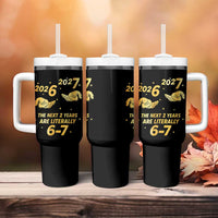 Funny 67 New Years Eve Tumbler With Handle Six Seven Boys Kids NYE Party 6 7 Meme - Wonder Print Shop