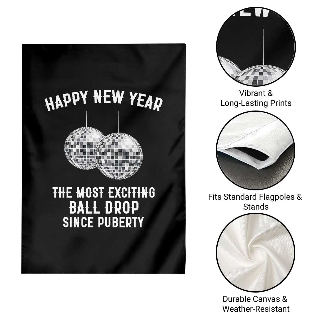 Funny New Years Eve Garden Flag Ball Drop Rude Adult Humor - Wonder Print Shop
