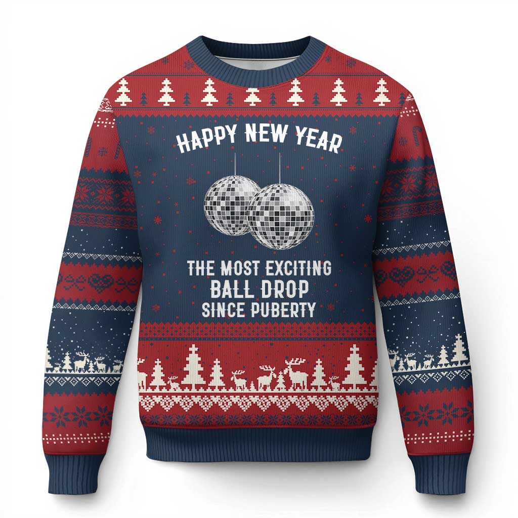 Funny New Years Eve Ugly Christmas Sweater Ball Drop Rude Adult Humor - Wonder Print Shop