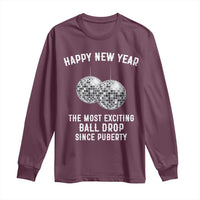 Funny New Years Eve Long Sleeve Shirt Ball Drop Rude Adult Humor - Wonder Print Shop