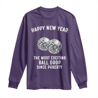 Funny New Years Eve Long Sleeve Shirt Ball Drop Rude Adult Humor - Wonder Print Shop