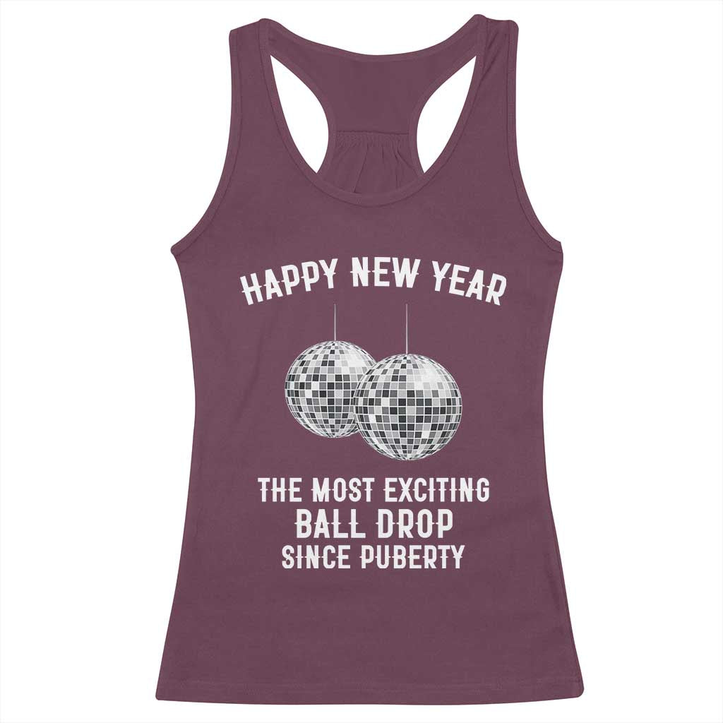 Funny New Years Eve Racerback Tank Top Ball Drop Rude Adult Humor - Wonder Print Shop