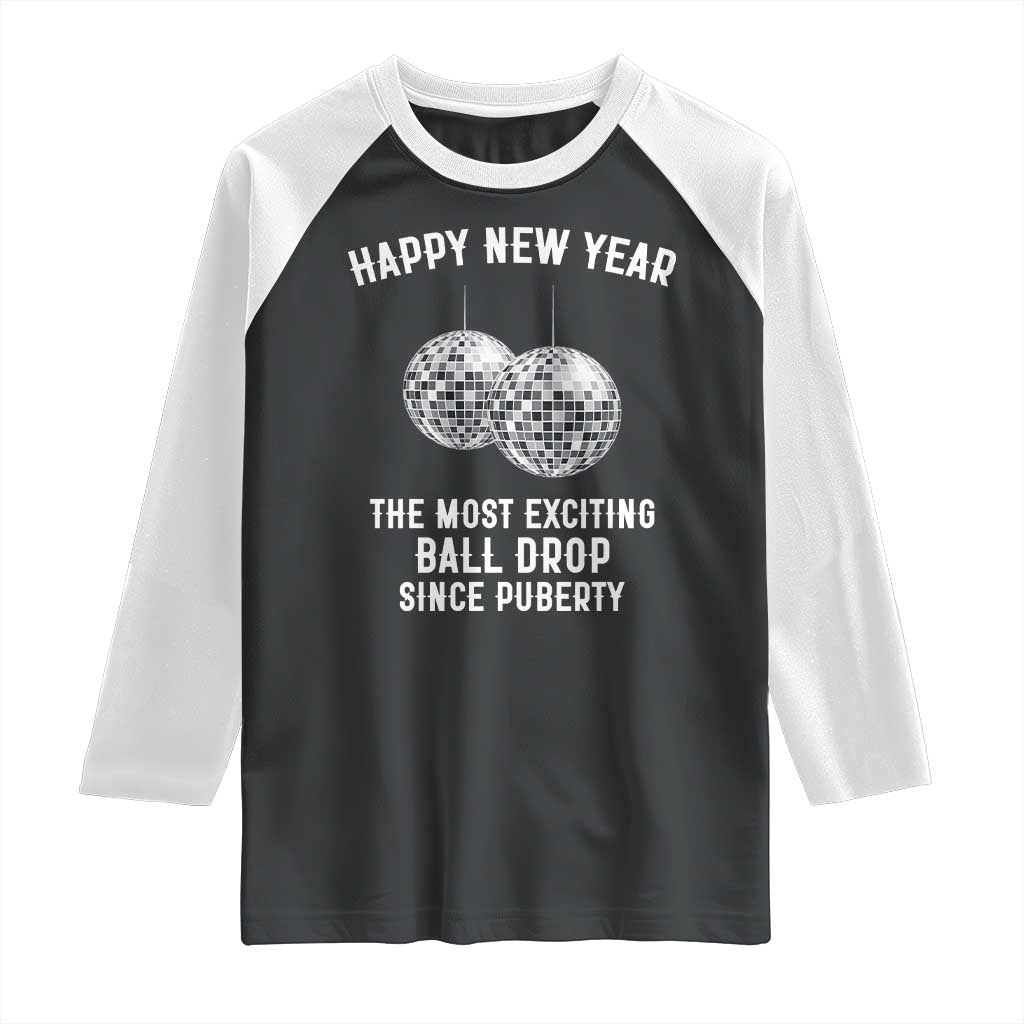 Funny New Years Eve Raglan Shirt Ball Drop Rude Adult Humor - Wonder Print Shop