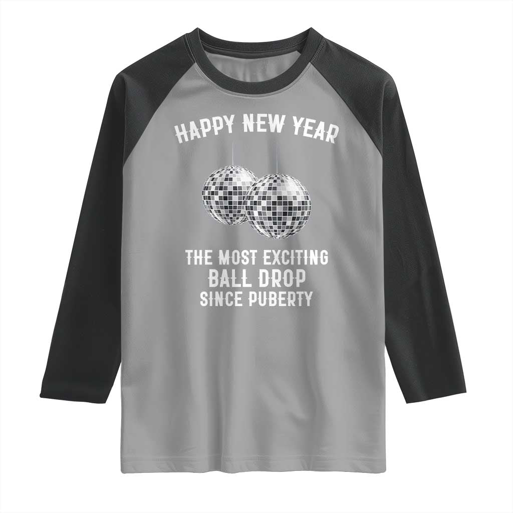 Funny New Years Eve Raglan Shirt Ball Drop Rude Adult Humor - Wonder Print Shop