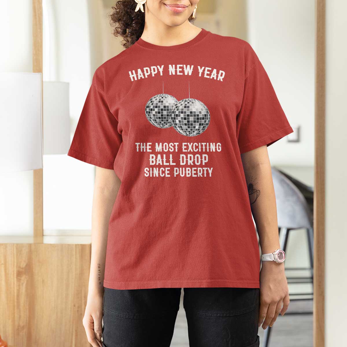 Funny New Years Eve T Shirt For Women Ball Drop Rude Adult Humor - Wonder Print Shop