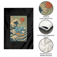 67 Surfing Japanese Garden Flag Funny Great Wave Off Kanagawa Six Seven Brainrot Meme - Wonder Print Shop