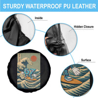 67 Surfing Japanese Spare Tire Cover Funny Great Wave Off Kanagawa Six Seven Brainrot Meme - Wonder Print Shop