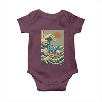 67 Surfing Japanese Baby Onesie Funny Great Wave Off Kanagawa Six Seven Brainrot Meme - Wonder Print Shop