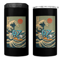 67 Surfing Japanese 4 in 1 Can Cooler Tumbler Funny Great Wave Off Kanagawa Six Seven Brainrot Meme - Wonder Print Shop