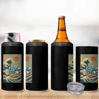 67 Surfing Japanese 4 in 1 Can Cooler Tumbler Funny Great Wave Off Kanagawa Six Seven Brainrot Meme - Wonder Print Shop