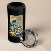 67 Surfing Japanese 4 in 1 Can Cooler Tumbler Funny Great Wave Off Kanagawa Six Seven Brainrot Meme - Wonder Print Shop
