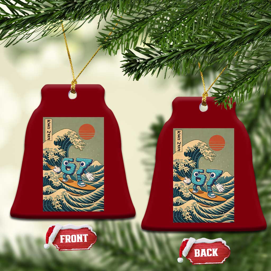 67 Surfing Japanese Ceramic Ornament Funny Great Wave Off Kanagawa Six Seven Brainrot Meme - Wonder Print Shop