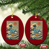67 Surfing Japanese Ceramic Ornament Funny Great Wave Off Kanagawa Six Seven Brainrot Meme - Wonder Print Shop