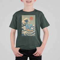 67 Surfing Japanese T Shirt For Kid Funny Great Wave Off Kanagawa Six Seven Brainrot Meme - Wonder Print Shop