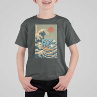 67 Surfing Japanese T Shirt For Kid Funny Great Wave Off Kanagawa Six Seven Brainrot Meme - Wonder Print Shop