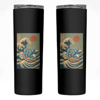 67 Surfing Japanese Skinny Tumbler Funny Great Wave Off Kanagawa Six Seven Brainrot Meme - Wonder Print Shop