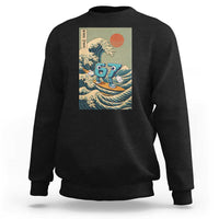 67 Surfing Japanese Sweatshirt Funny Great Wave Off Kanagawa Six Seven Brainrot Meme - Wonder Print Shop