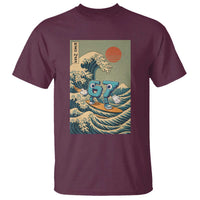 67 Surfing Japanese T Shirt Funny Great Wave Off Kanagawa Six Seven Brainrot Meme - Wonder Print Shop