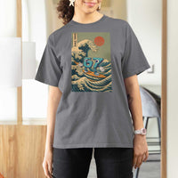 67 Surfing Japanese T Shirt For Women Funny Great Wave Off Kanagawa Six Seven Brainrot Meme - Wonder Print Shop