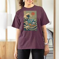67 Surfing Japanese T Shirt For Women Funny Great Wave Off Kanagawa Six Seven Brainrot Meme - Wonder Print Shop