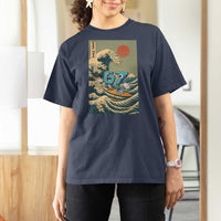 67 Surfing Japanese T Shirt For Women Funny Great Wave Off Kanagawa Six Seven Brainrot Meme - Wonder Print Shop