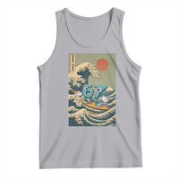 67 Surfing Japanese Tank Top Funny Great Wave Off Kanagawa Six Seven Brainrot Meme - Wonder Print Shop