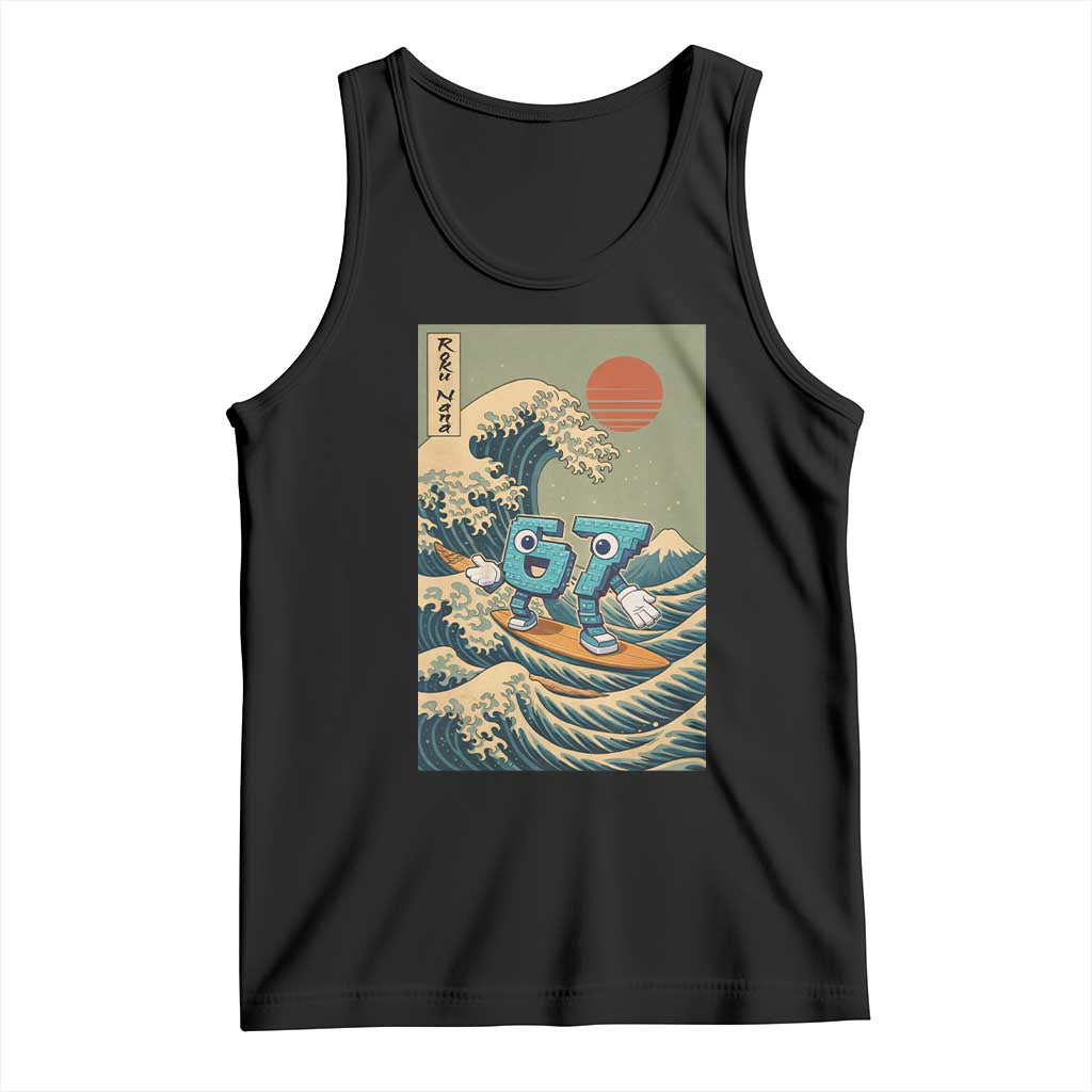 67 Surfing Japanese Tank Top Funny Great Wave Off Kanagawa Six Seven Brainrot Meme - Wonder Print Shop
