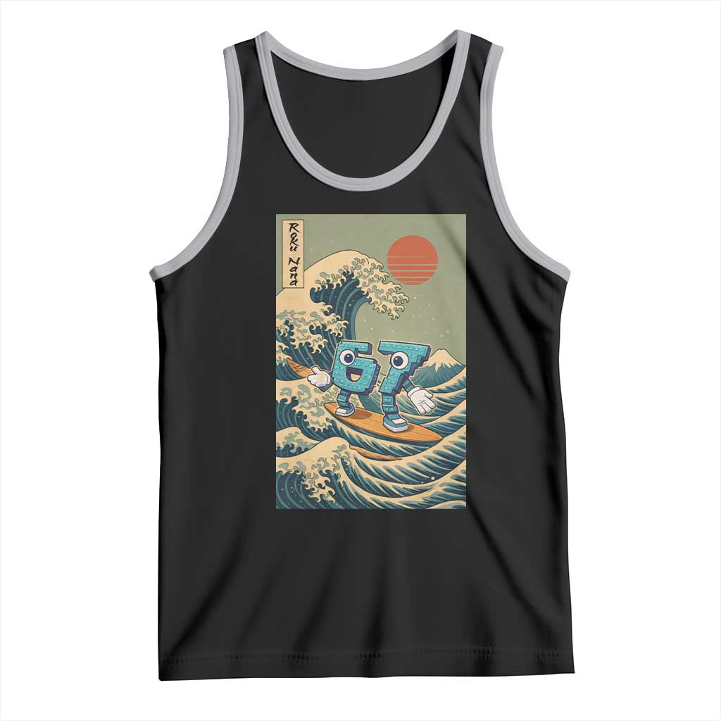 67 Surfing Japanese Tank Top Funny Great Wave Off Kanagawa Six Seven Brainrot Meme - Wonder Print Shop