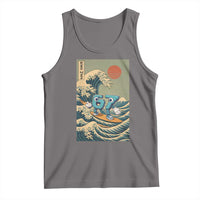 67 Surfing Japanese Tank Top Funny Great Wave Off Kanagawa Six Seven Brainrot Meme - Wonder Print Shop