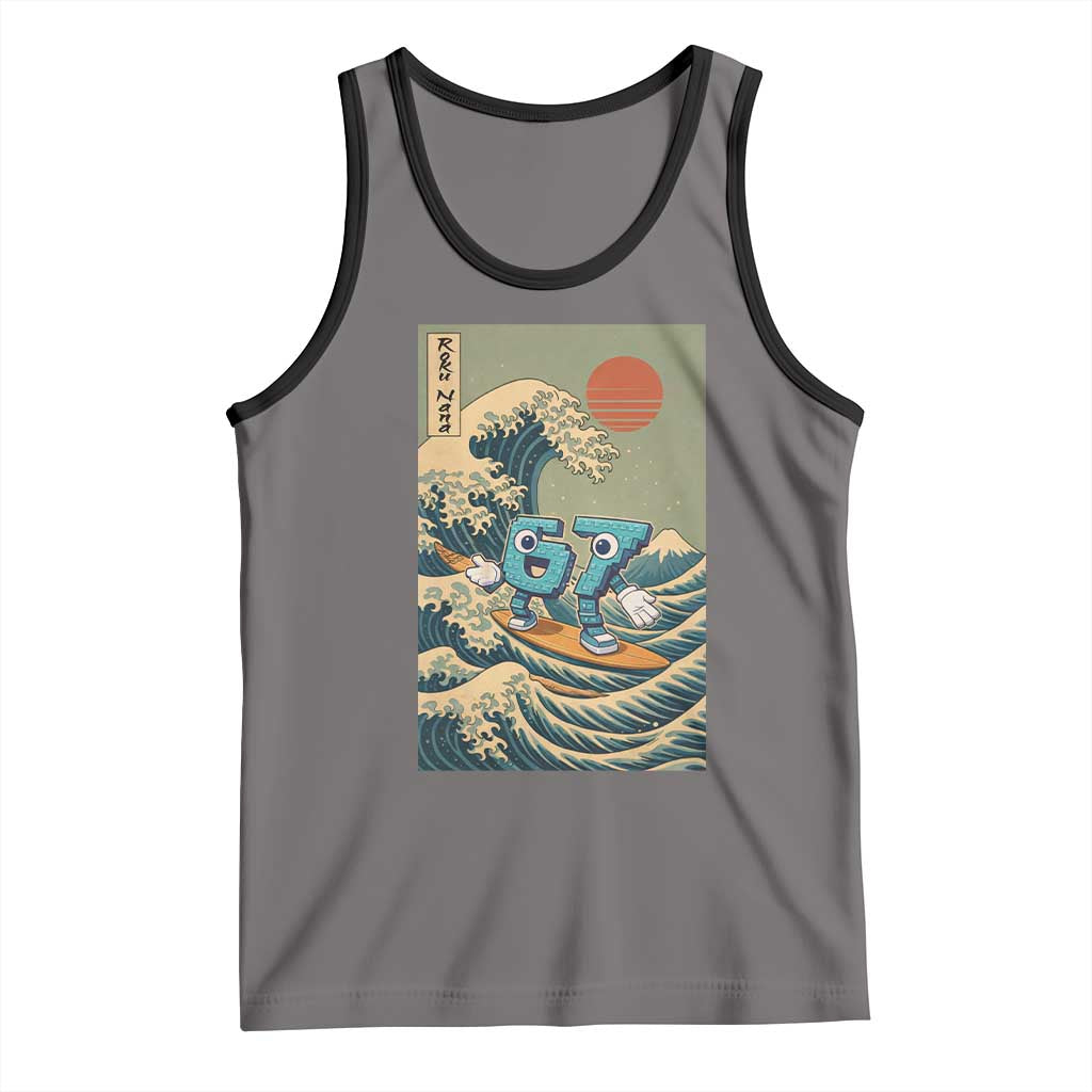 67 Surfing Japanese Tank Top Funny Great Wave Off Kanagawa Six Seven Brainrot Meme - Wonder Print Shop