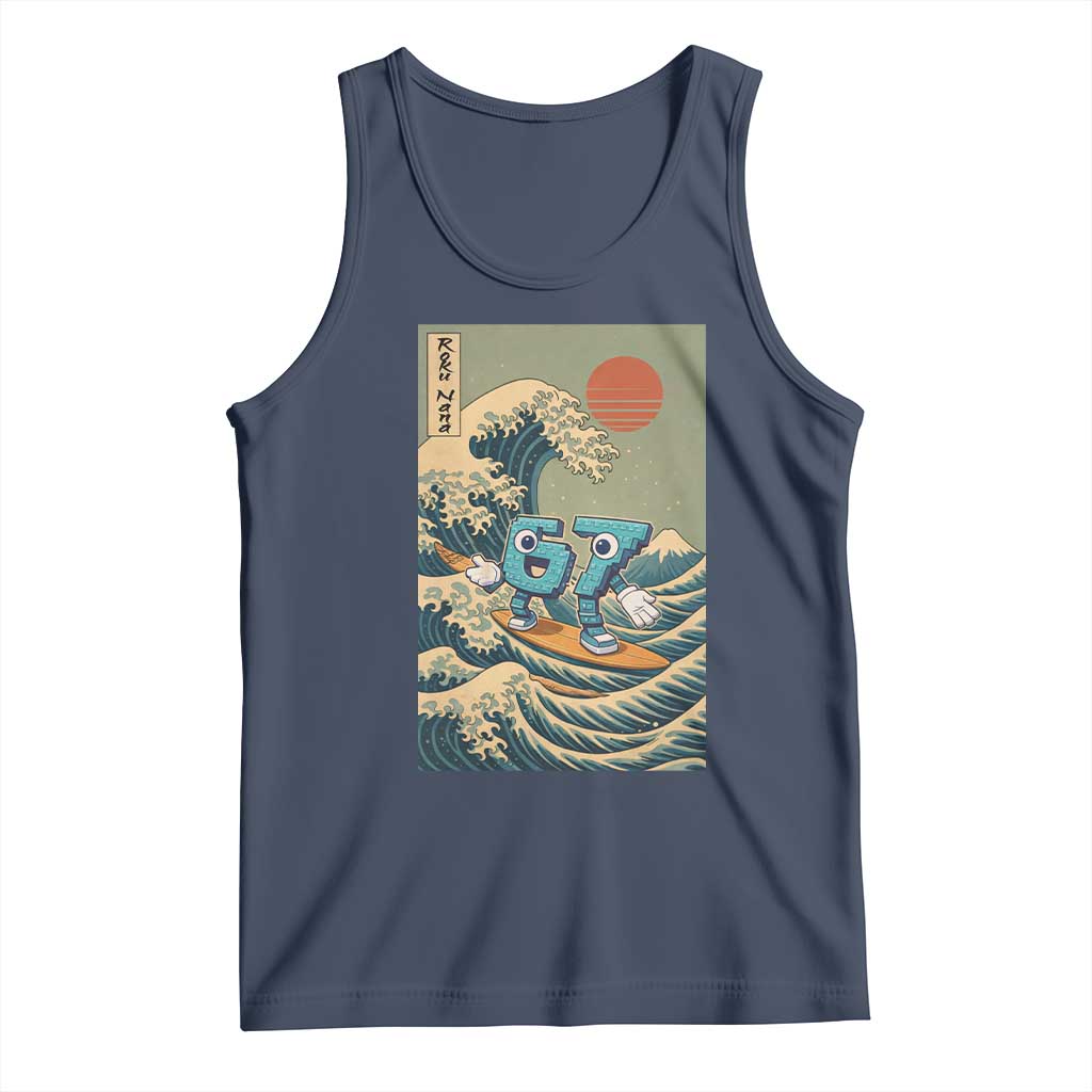 67 Surfing Japanese Tank Top Funny Great Wave Off Kanagawa Six Seven Brainrot Meme - Wonder Print Shop