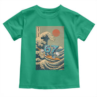 67 Surfing Japanese Toddler T Shirt Funny Great Wave Off Kanagawa Six Seven Brainrot Meme - Wonder Print Shop