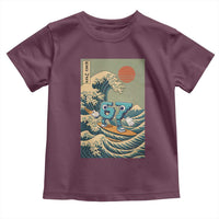 67 Surfing Japanese Toddler T Shirt Funny Great Wave Off Kanagawa Six Seven Brainrot Meme - Wonder Print Shop