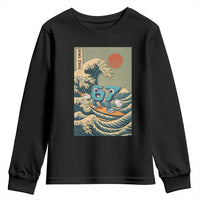 67 Surfing Japanese Youth Sweatshirt Funny Great Wave Off Kanagawa Six Seven Brainrot Meme - Wonder Print Shop