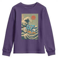 67 Surfing Japanese Youth Sweatshirt Funny Great Wave Off Kanagawa Six Seven Brainrot Meme - Wonder Print Shop