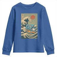 67 Surfing Japanese Youth Sweatshirt Funny Great Wave Off Kanagawa Six Seven Brainrot Meme - Wonder Print Shop