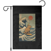 Capybara Surfing Japanese Garden Flag Vintage Great Wave Off Kanagawa Anime Kawaii - Wonder Print Shop